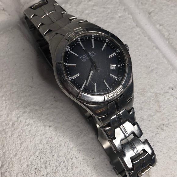 Fossil Other - Men’s Fossil Blue Silver Grey Face Quartz Watch